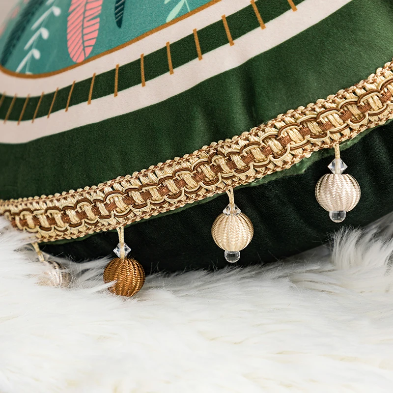 Бархатная наволочка 45x45 см Мягкая Наволочка с зелеными листьями мох домашний