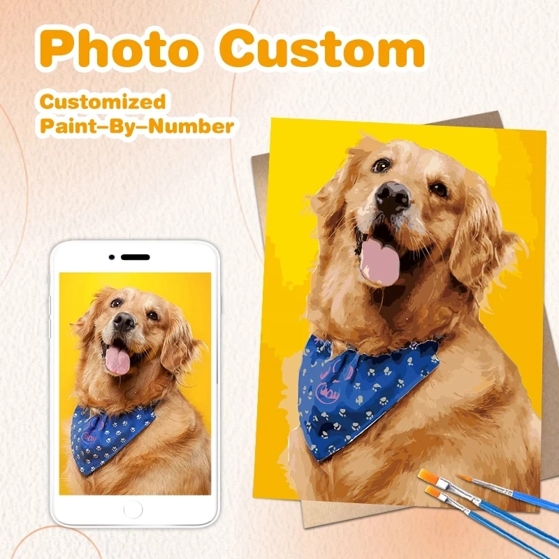 

24/36/48 Photo Custom Customized DIY Paint By Numbers With Frame Coloring By Numbers Diy Gift Landscape Animals Photo Home Decor