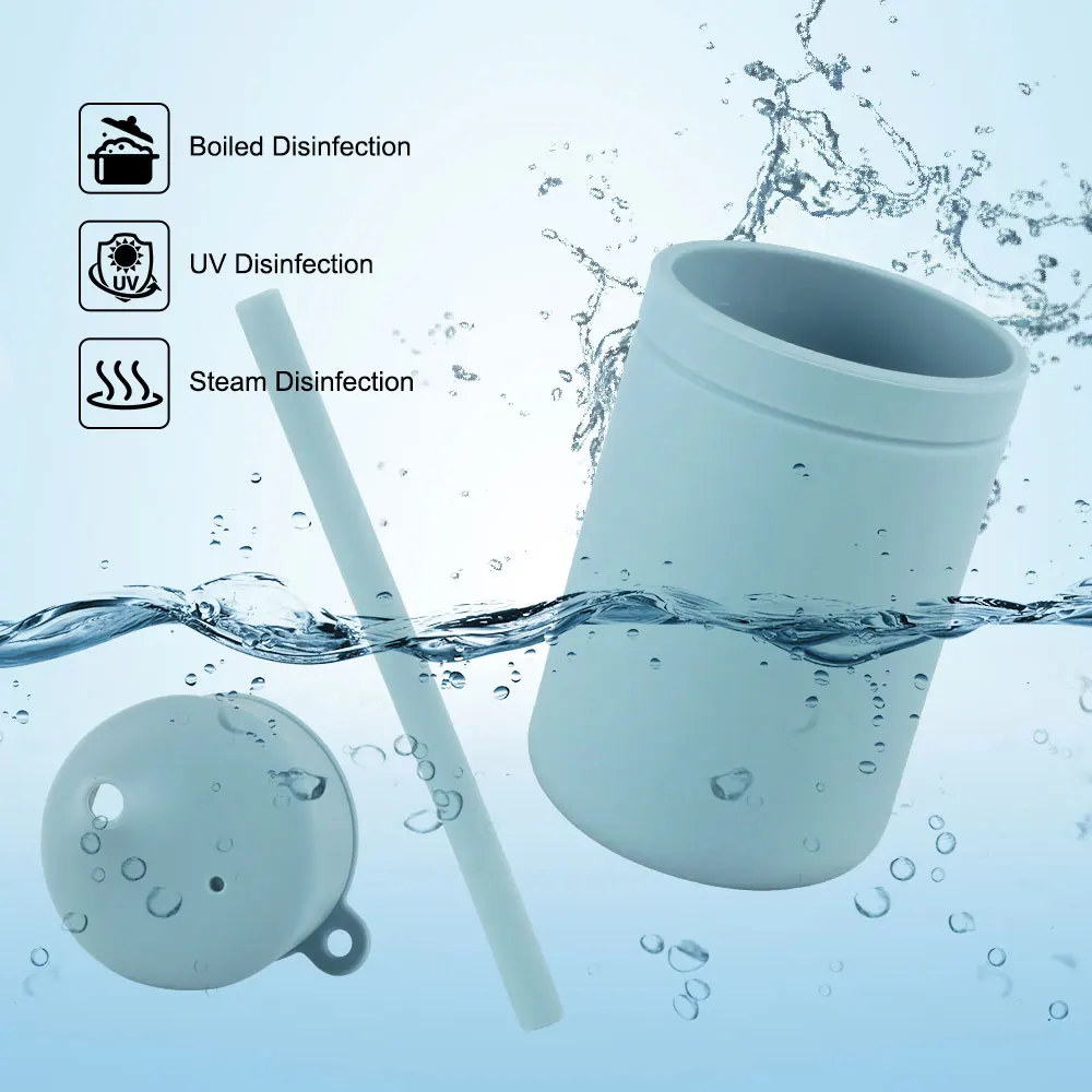 Милая детская бутылка для воды портативная антиожоговая силиконовая чашка