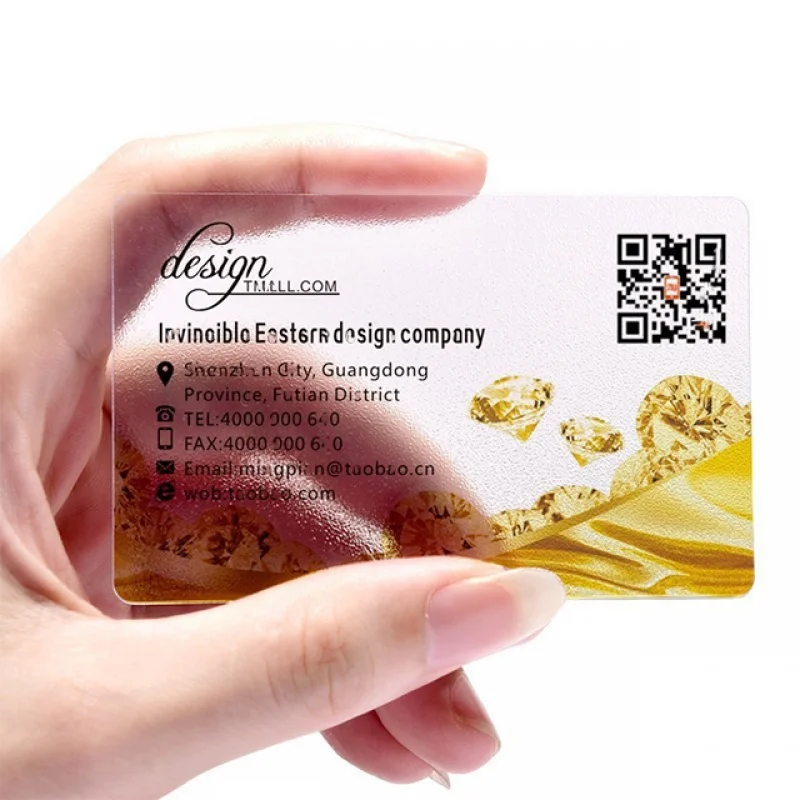 2023 Factory Custom  Promotion Frosted Business Transparent pvc Business Card