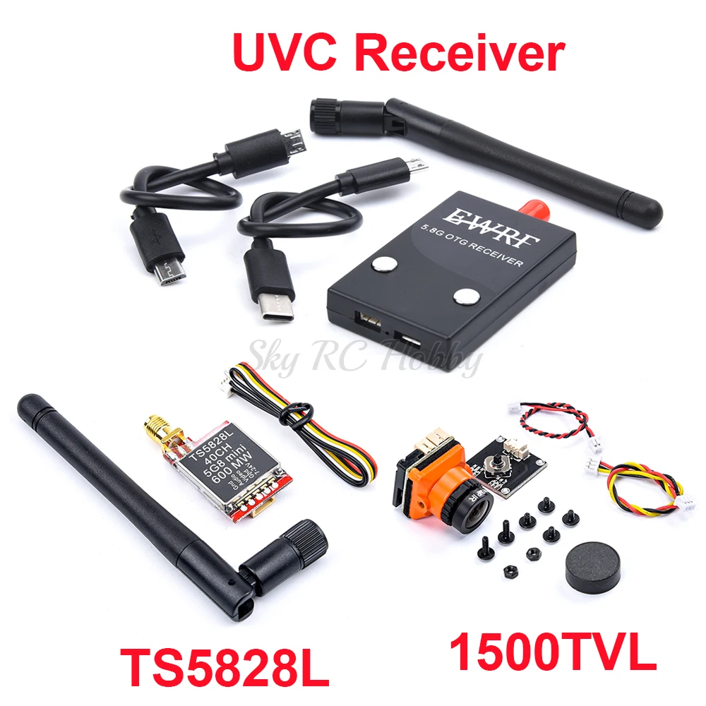 

TS5828L 600mW 40CH FPV Transmitter EWRF UVC OTG Receiver 1200TVL / 1500TVL / Runcam Nano2 700TVL Camera For Android Phone RC FPV