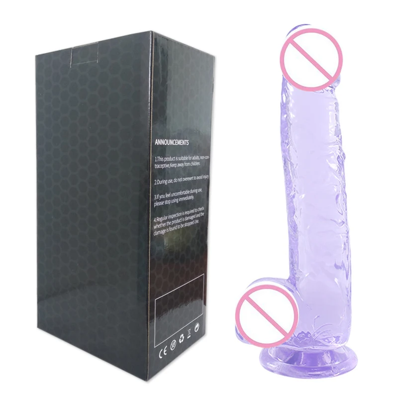 

15cm Realistic Dildo Transparent Crystal Big Penis Female Vagina Masturbation Sex Toys For Women TPE With Suction Cup Anal Dildo