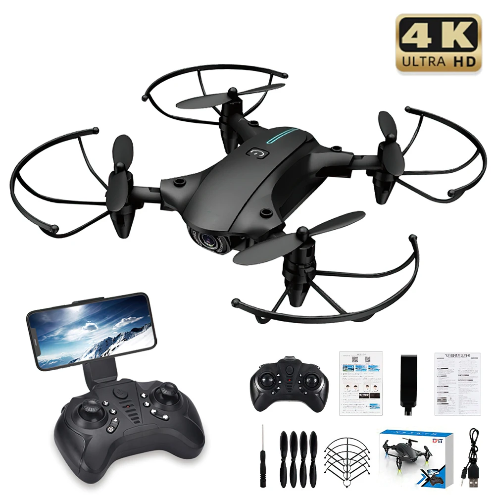 

Travor RC camera Drone 4k HD Wide Angle Camera 1080P WiFi fpv Drone Dual Camera Real-time transmission Helicopter