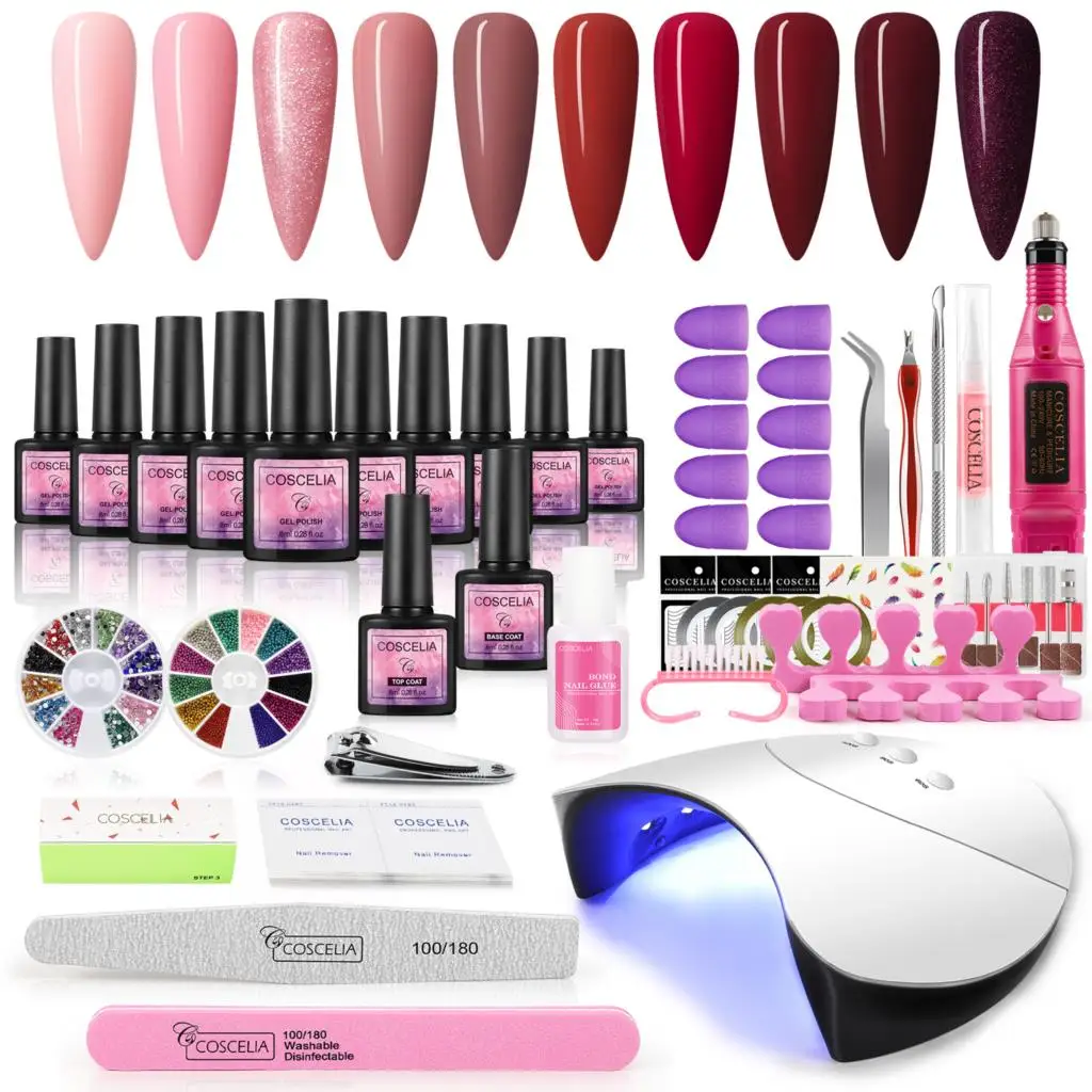 

Nail Set 36W UV LED Lamp Dryer With Nail Gel Polish Kit Soak Off Gel Manicure Set Electric Nail Drill For Nail Art Tools Set