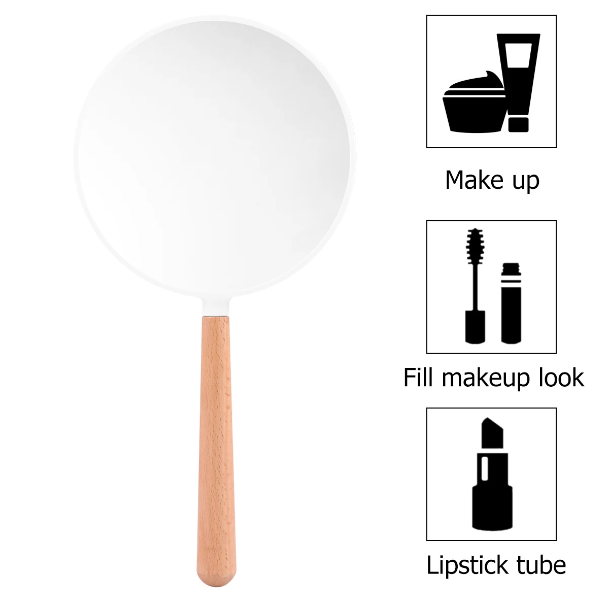 

1pc Handheld Mirror Vintage Handheld Mirror Round Hand Mirror Handheld Mirrors with Handle Makeup Hand Mirror