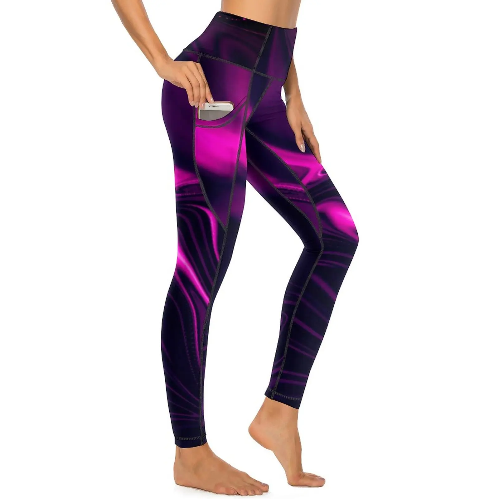 

Abstract Marble Yoga Pants Sexy Dark Pink Print Custom Leggings Push Up Workout Leggins Female Funny Stretchy Sports Tights