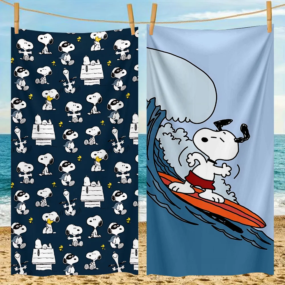 Пляжное полотенце с рисунком собаки Snoopies из микрофибры быстросохнущие