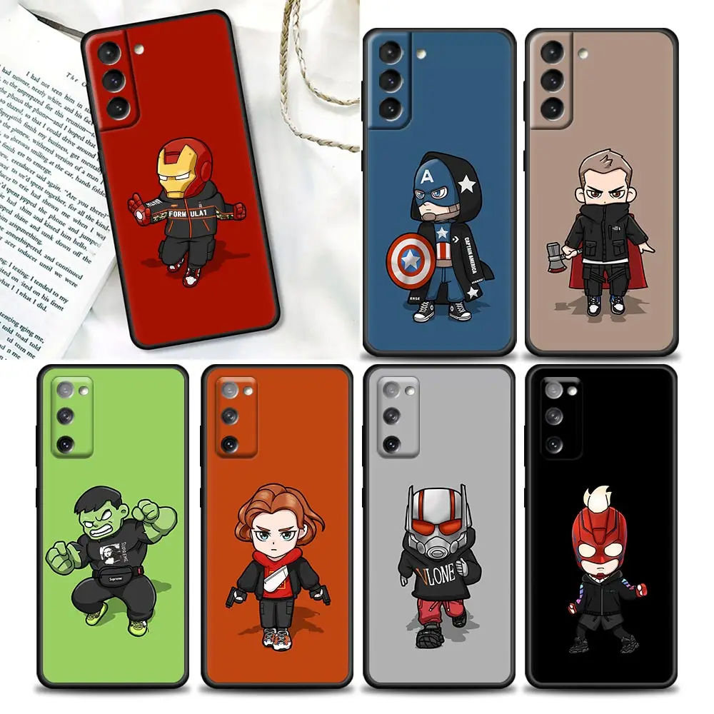 

Marvel Avengers Fashion Cartoon Phone Case For Samsung Galaxy S22 S21 S20 Fe S23 S9 S10E Plus Ultra Soft Cover Fundas Coqeu