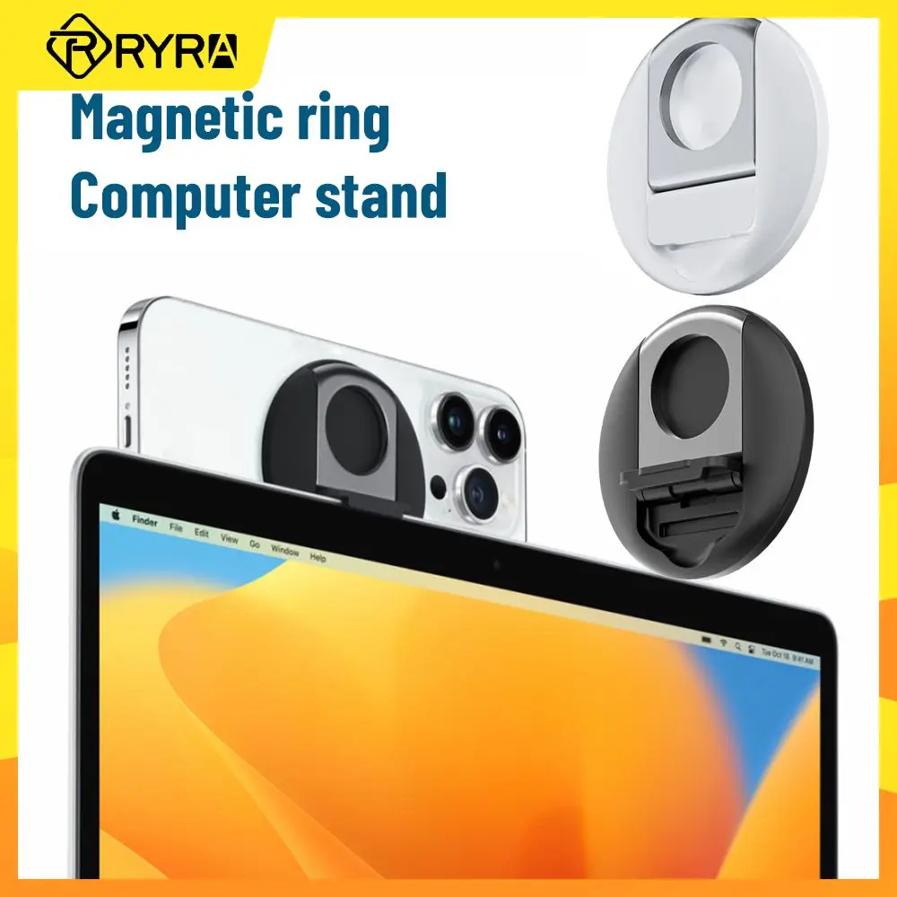 

RYRA Magnetic Mobile Phone Ring Buckle Holder For Apple IPhone 14 13 Macbook IPad Phone Bracke Continuity Camera Mount Stand