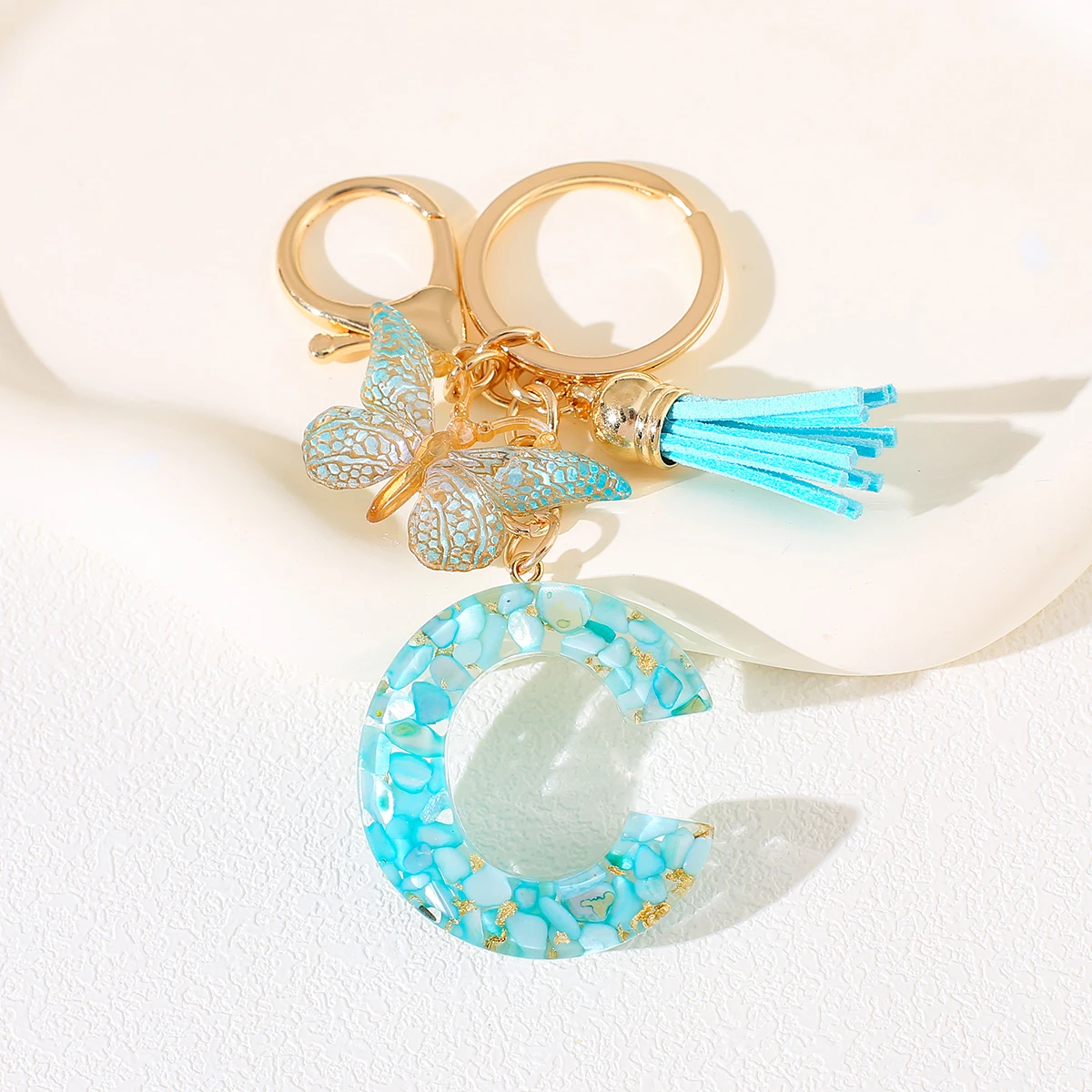 Непыльный Синий Алфавит С Буквами И Бабочкой Подвеска Бахромой Первоначальный