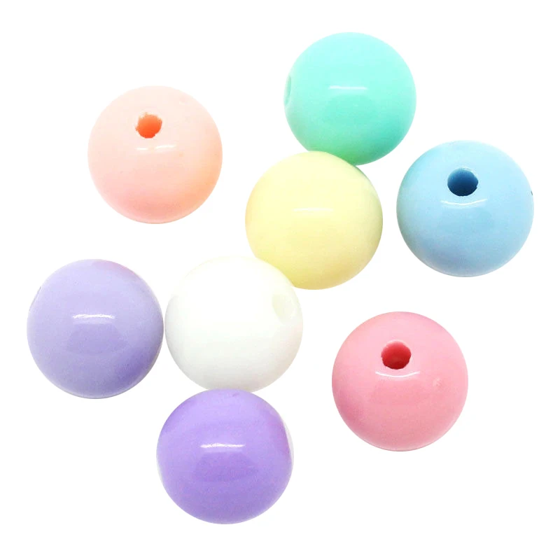 

300Pcs Mixed Color Acrylic Spacer Beads Round Ball 8Mm Dia.