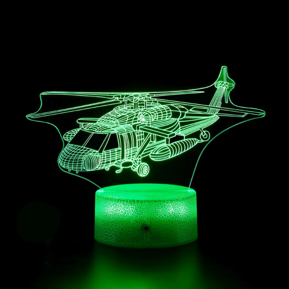 

Nighdn Helicopter Night Light for Kids Room 7 Color Changing Bedside Table Lamp Aircraft Gifts Toys LED USB Nightlight Plane