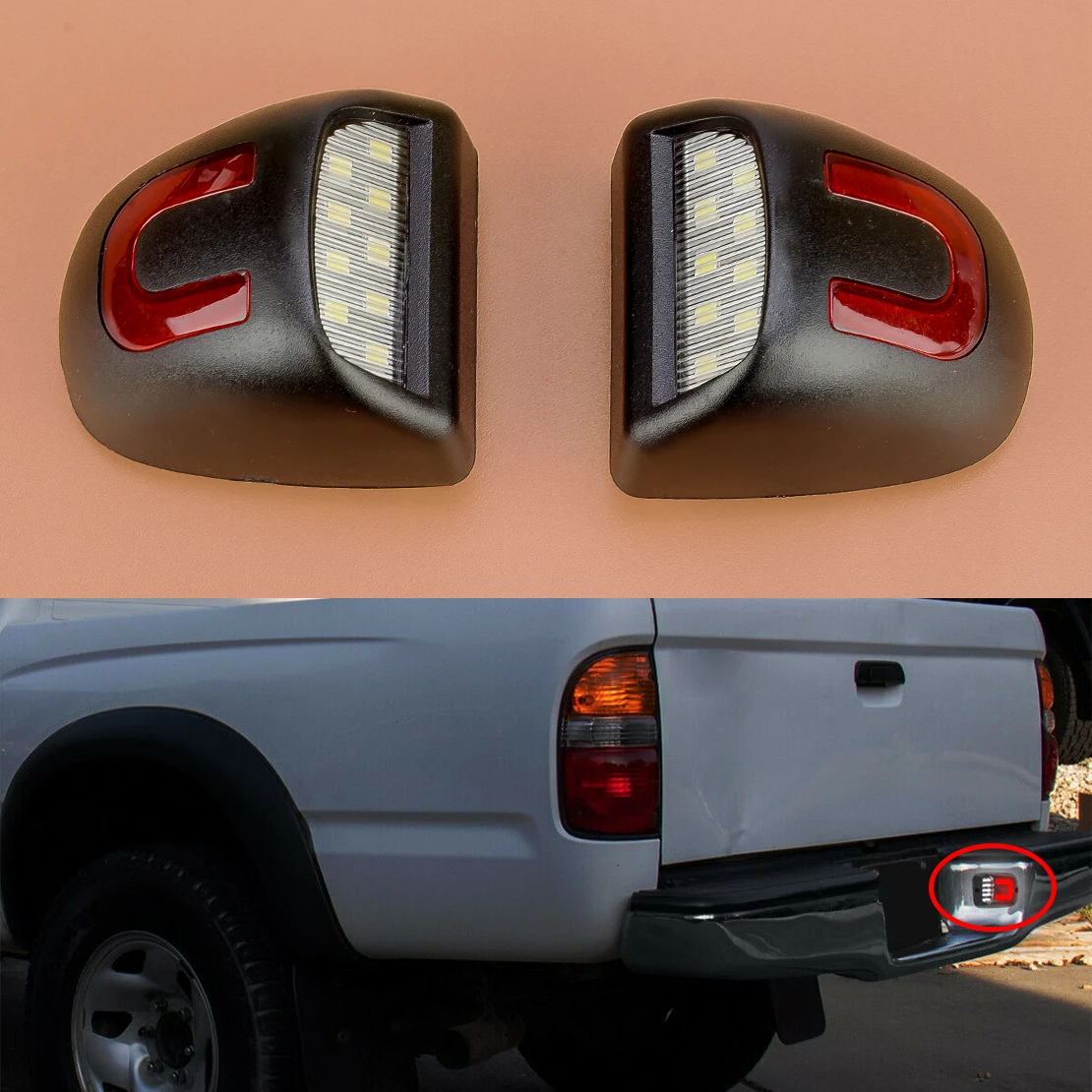 

1 Pair 12V Rear LED License Plate Light Fit for Chevy Avalanche Silverado Cadillac Escalade GMC Yukon 52016718 15805196 22794700