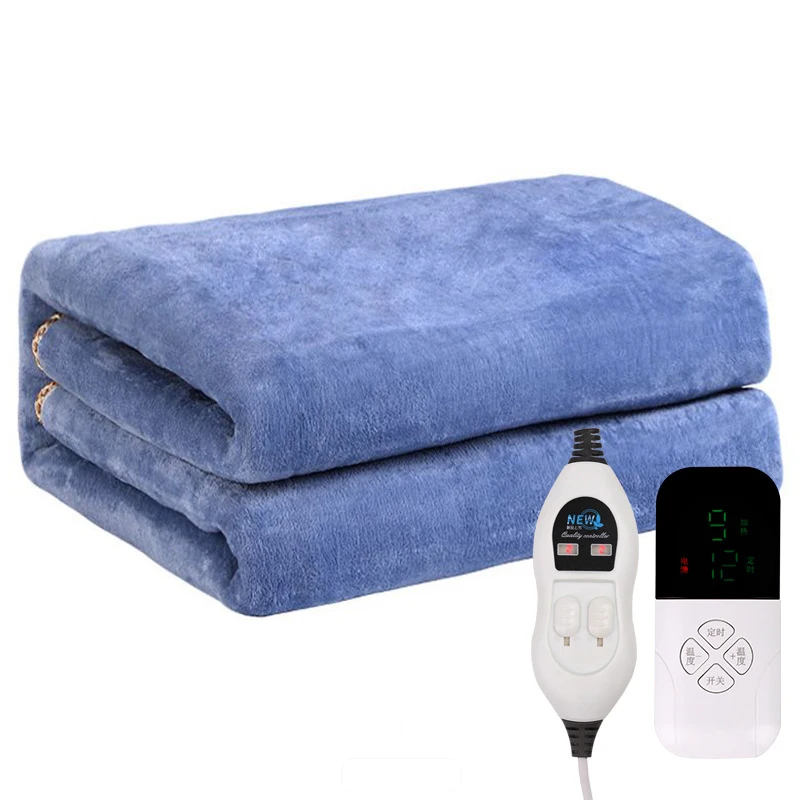 Double Electric Blanket Waterproof Automatic Power Off Winter Warm Blanket Temperature Adjustable Flannel Bed Linen