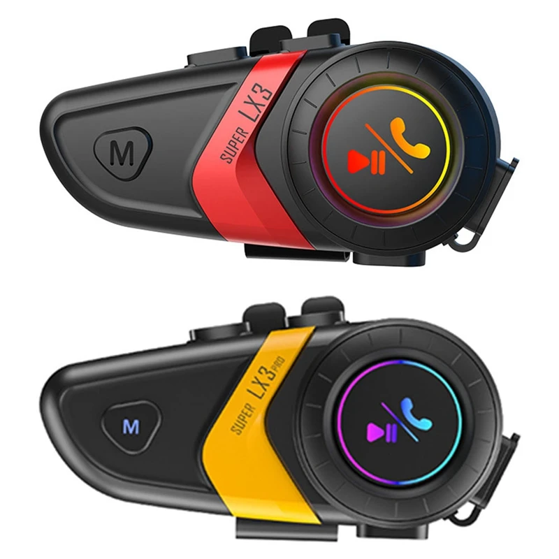 

LX3PRO Motorcycle Helmet Headset Intercom Bluetooth Helmet Waterproof Wireless Stereo Headset Supports Voice Assistant A Durable