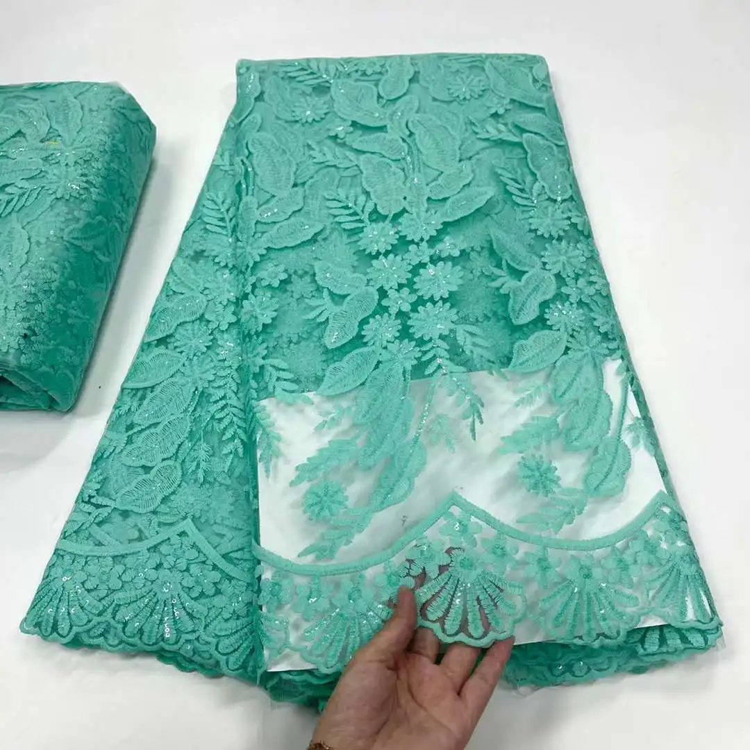 Персиковые 3D цветы ручной работы Свадебный Французский тюль с блестками