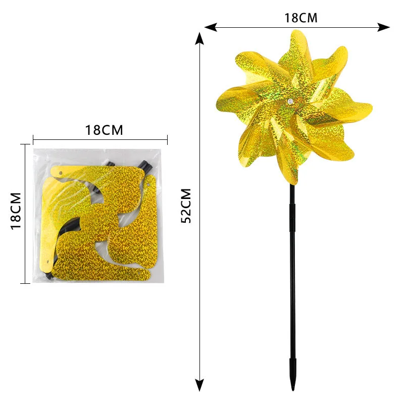 

1/3pcs Laser Bird Repeller Windmill Outdoor Anti Pigeon Pest Reject Pinwheels Spinner Reflective Golden Balcony Birds Scarer