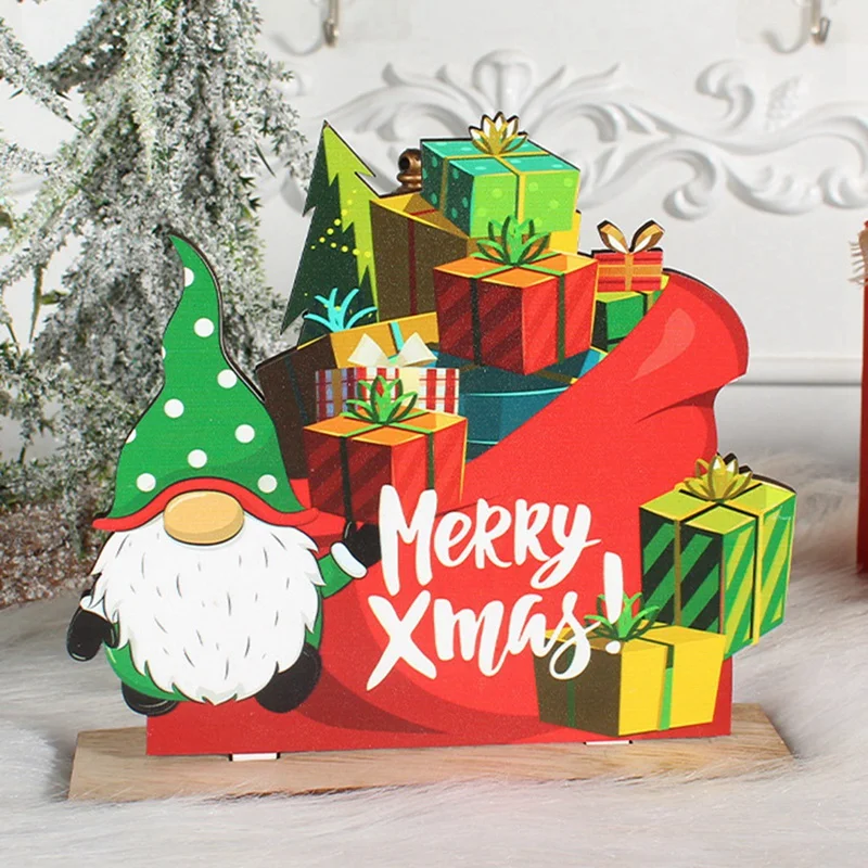 

NEW Year Christmas Door Frame Decorations Craft Wooden Santa Claus Reindeers Holiday Home Door Ornamental