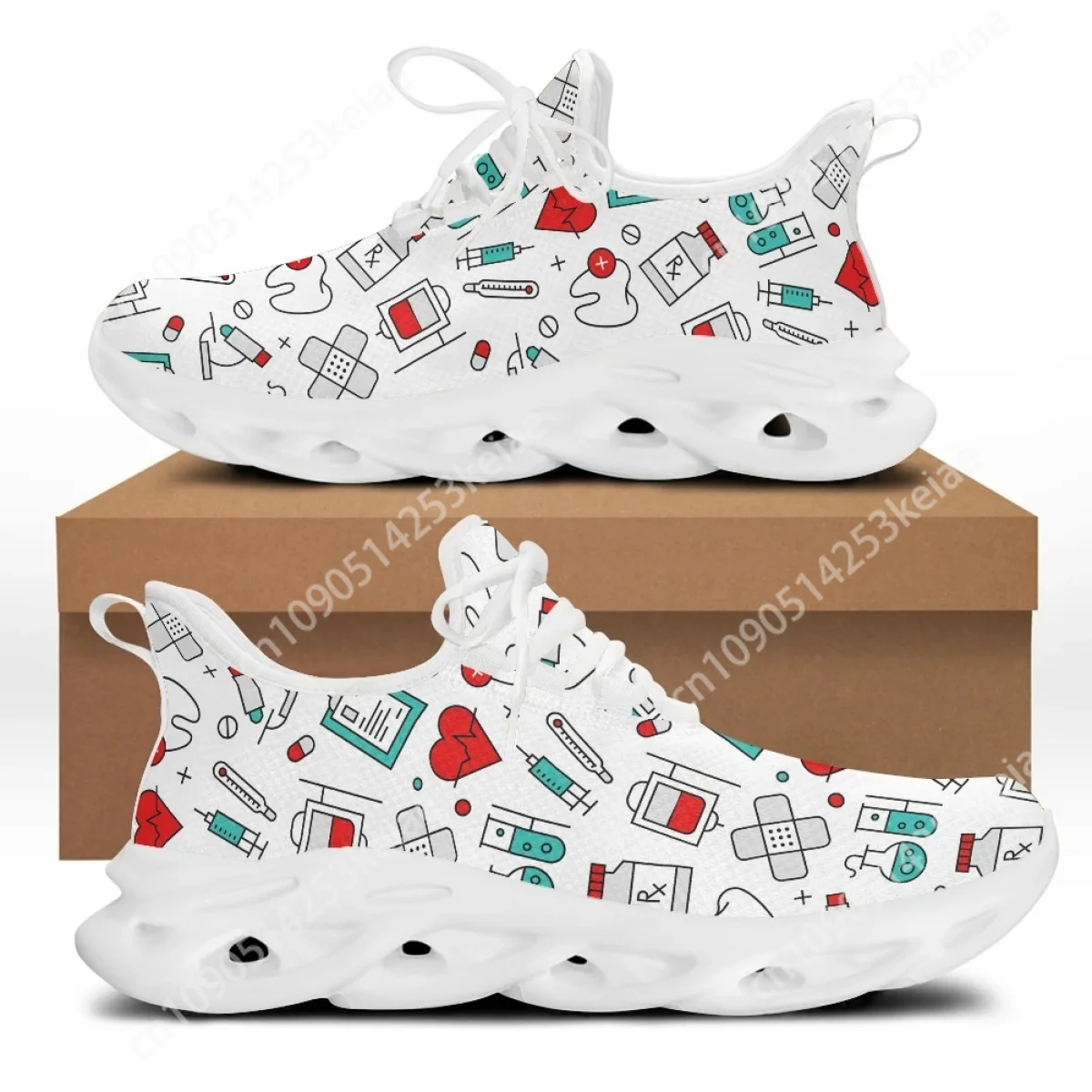 CYWGIFT/весенне-осенние женские кроссовки на плоской подошве с узором медсестры и