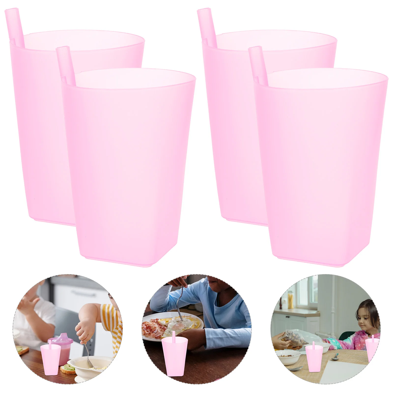

Cup Cups Straw Kids Toddler Sippy Baby Plastic Spill Drinking Proof Smoothie Straws Tumbler Toddlers Water Sip Lids Color Candy