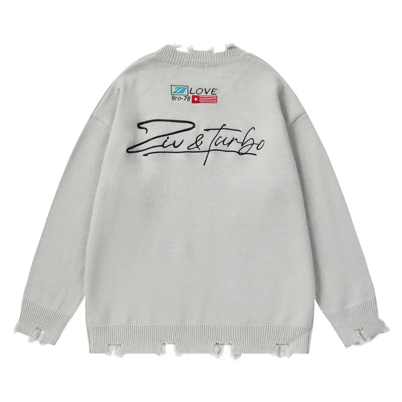 Модный уникальный крекер Khakimen's Wear Свободный осенний свитер оптом Молодежный