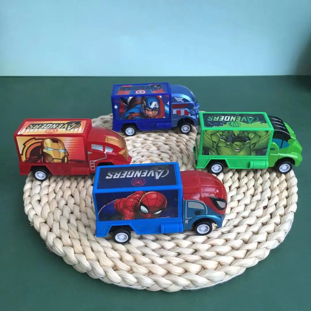 

Disney Spiderman Car Toys Avengers Captain America Hulk Ironman Anime Figure Truck Pull-back Vehicle kids Toy