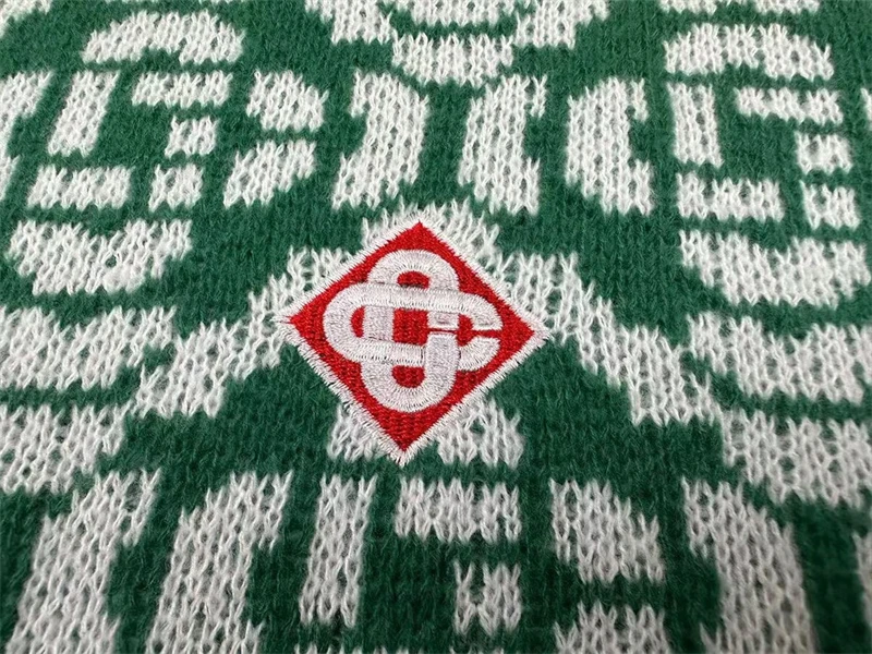 Drop Shipping Oversize Casablanca Green Jacquard Logo Sweater Men Women High Quality Knitt Knitwear Pullover