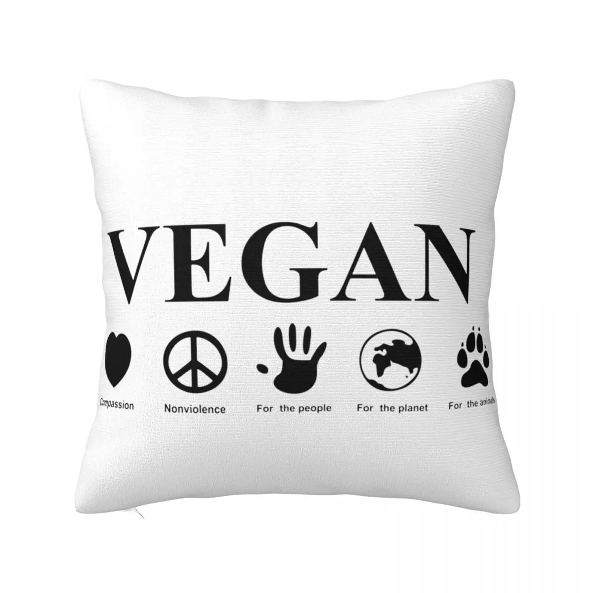 

Vegan Pillow Case Go Vegan Bed Zipper Pillowcase Spring Modern Polyester Cover