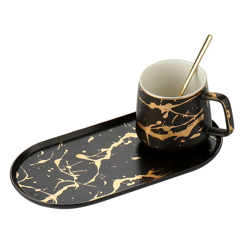 Европейская керамическая кружка ins матовая Золотая кофейная чашка креативная