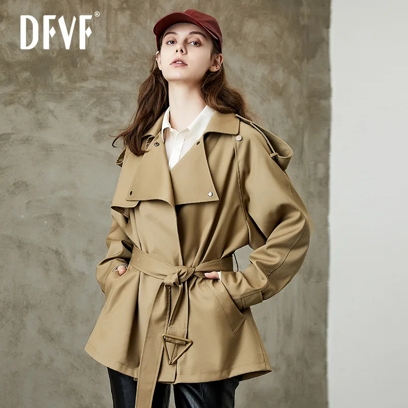 

Windbreaker Women's Mid-length 2023 Spring and Autumn New European Version Lace Waist Temperament Windbreaker Coat Trench Coats