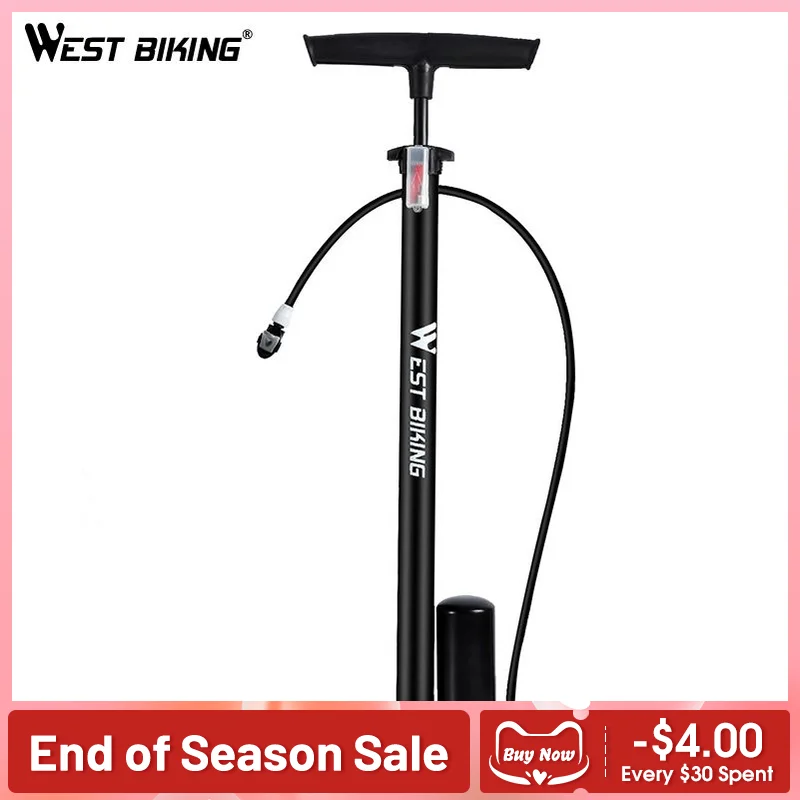 

WEST BIKING 150PSI Bicycle Pump High Pressure Bicycle Tire Inflator MTB Bike Air Pump for Motorcycle Electric Car Bike Tire Pump