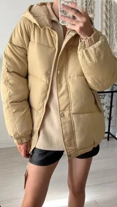 Продукты утолщенное и сохраняющее тепло зимнее хлопковое пальто пуховик с