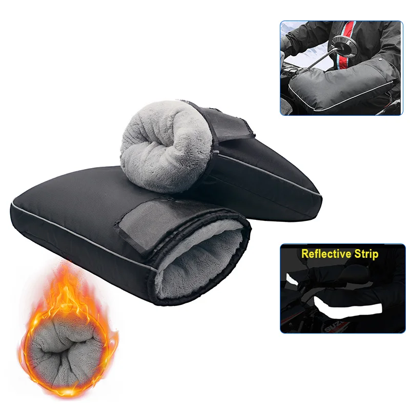 

2pcs Motorcycle Cover Gloves Warm Handlebar Muff Grip Handle Bar Muff Waterproof Winter Thicken Warmer Thermal Scooter