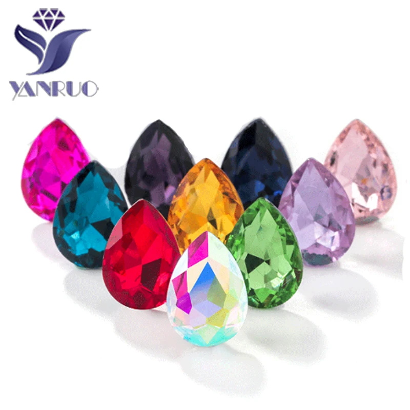 YANRUO 5A 4320 Drop Fancy Crystal Rhinestones Crafts Shiny Glass Beauty Accessories Beads For Nail Art/Garments Decorations
