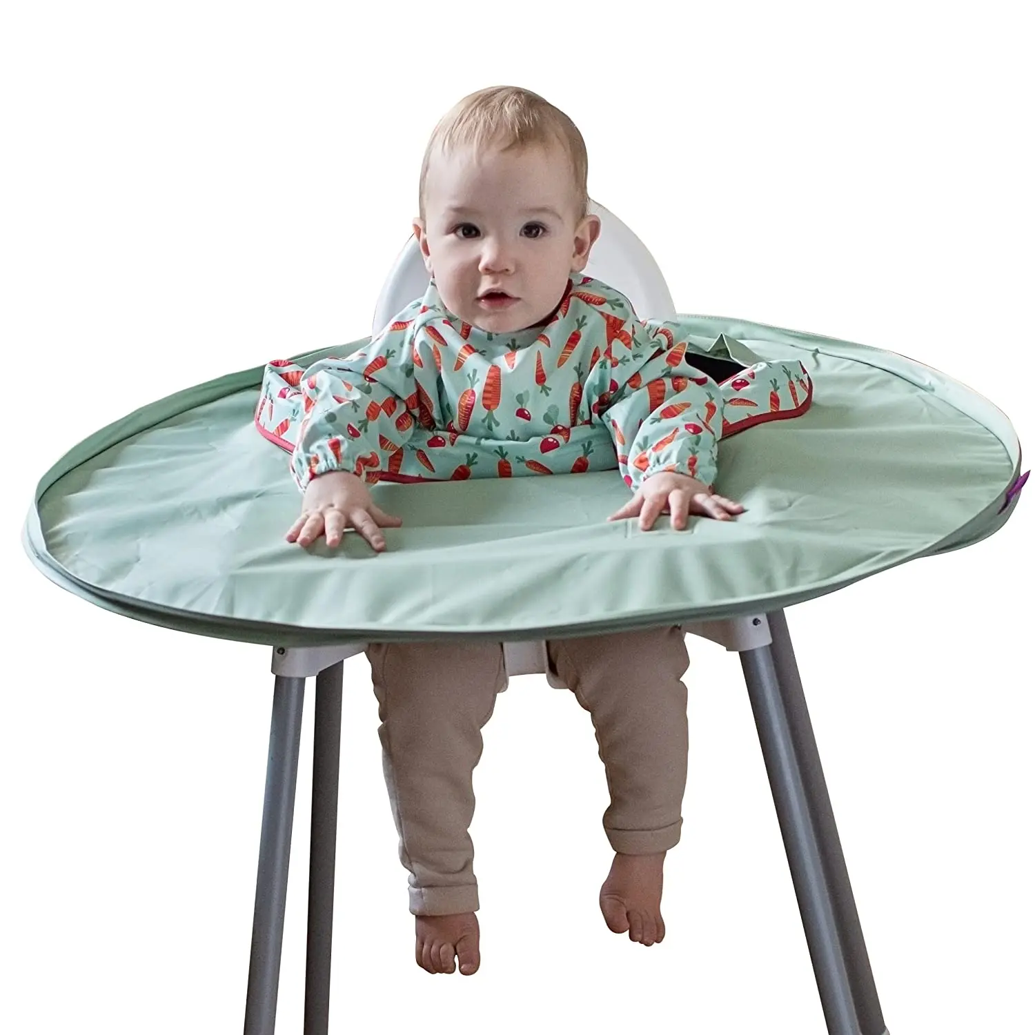 Infant Feeding Table Cover For High Chair Canvas Baby Eat Table Mat Learn To Eat Autonomously Graffiti Painting Mat  baby bib