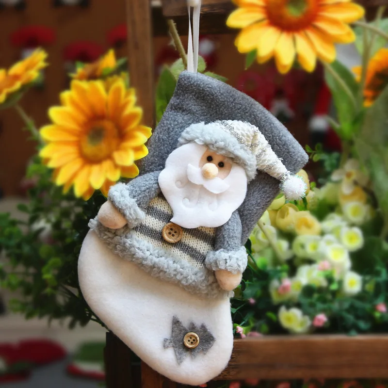 

2024 Christmas stocking pendant Christmas decorations Santa Claus snowman moose gift bag pendant