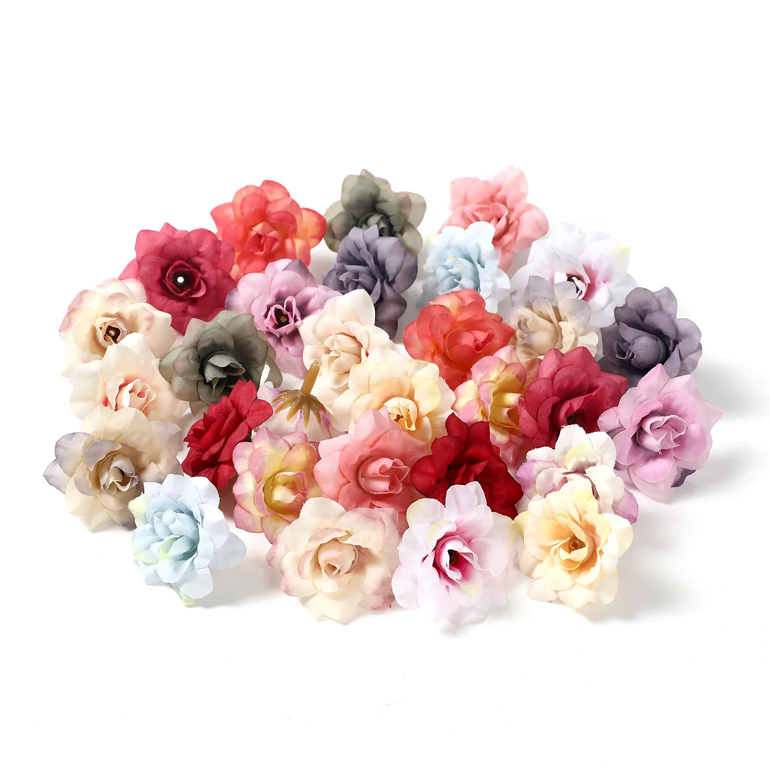 

50pcs 4.7cm Fabric Rose Charm Pointed Cloth Flower DIY Headwear Clothing Decoration Handicraft Supplies Accessories