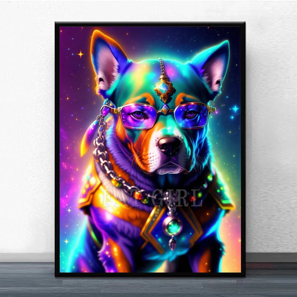 Алмазная живопись 5D &quotсделай сам&quot картина с цветными животными кошкой собакой