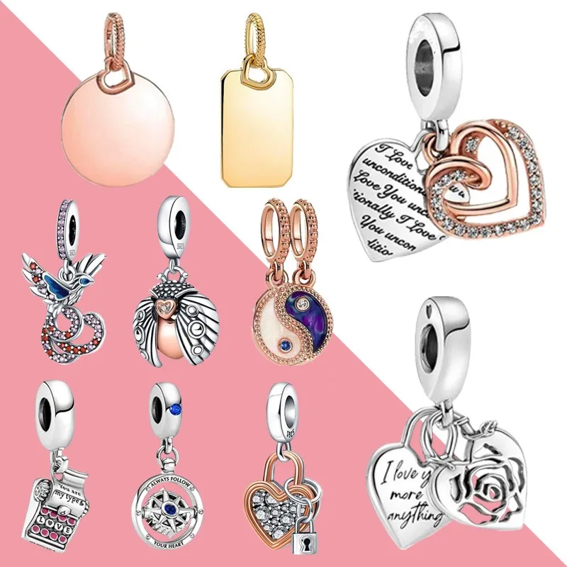 

Suitable For Original Pandora Bracelet Necklace 925 Sterling Silver Phoenix Yin Yang Pisces Fate Compass Charm Woman Diy Jewelry