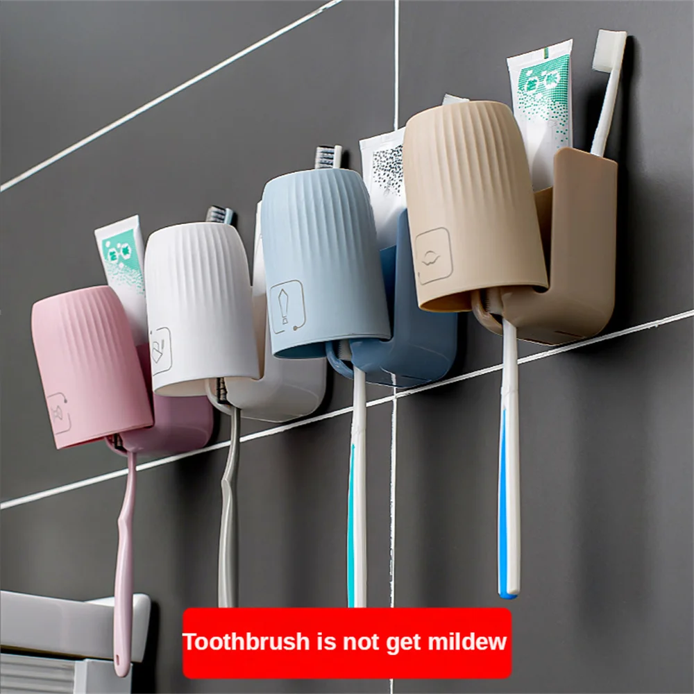 

Wall-mounted Toothbrush Holder Storage Durable Firm And Reliable Strong Load-bearing Capacity Not Hurt The Wall 1 Set Punch-free