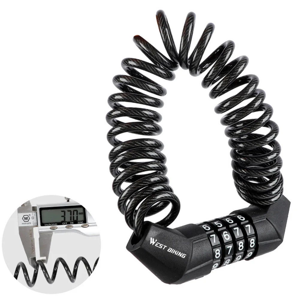 

Bicycle Helmet Lock Anti-Theft Combination Lock Cable Lock With Telescopic Steel Cable Bicycle Accessories Bicicletas