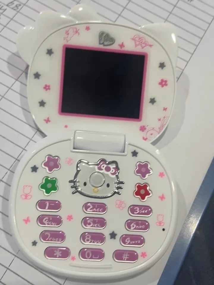 

Новинка 2023, милый детский телефон Hello Kitty Sanrioed, милый мультяшный телефон-книжка Taiml, мини-телефон, подарки для детей, игрушки