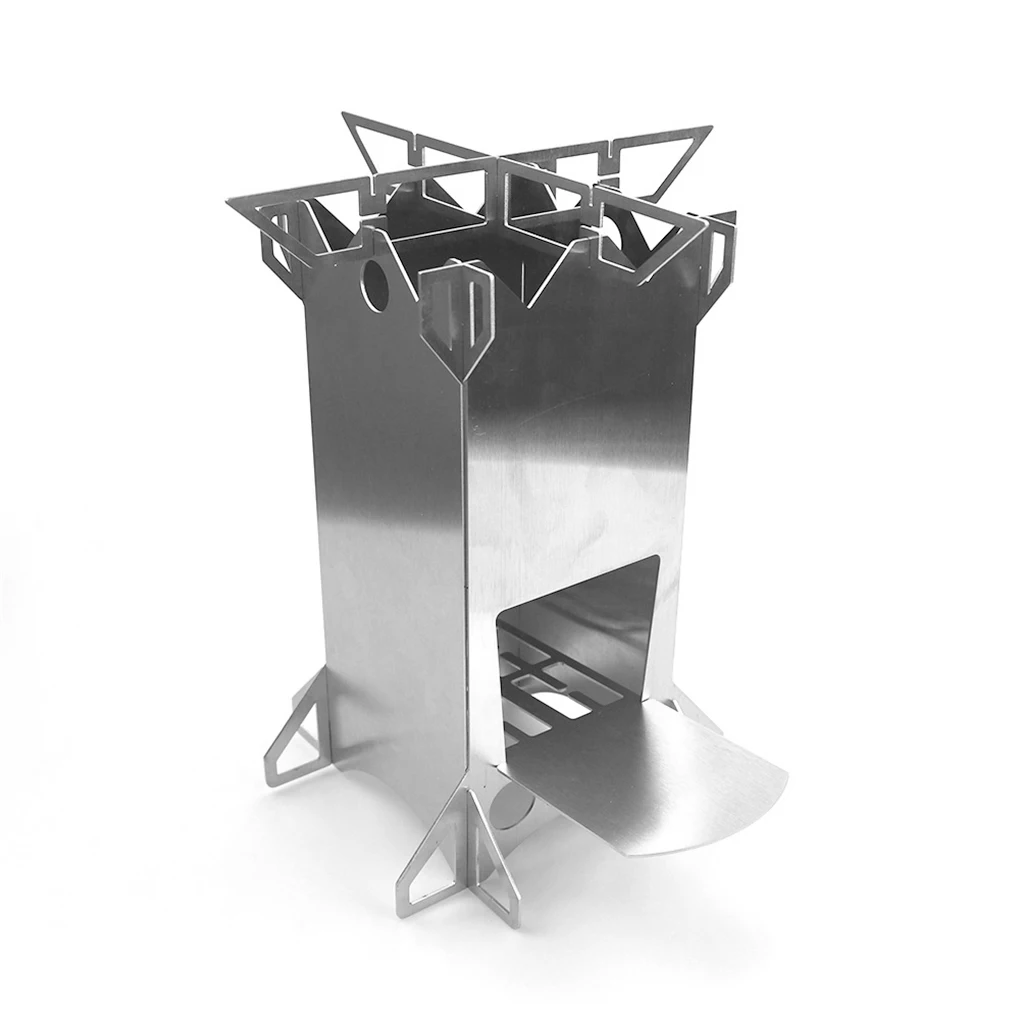 

Stainless Steel BBQ Grill Camping Fishing Grilling Rack Burning Stove