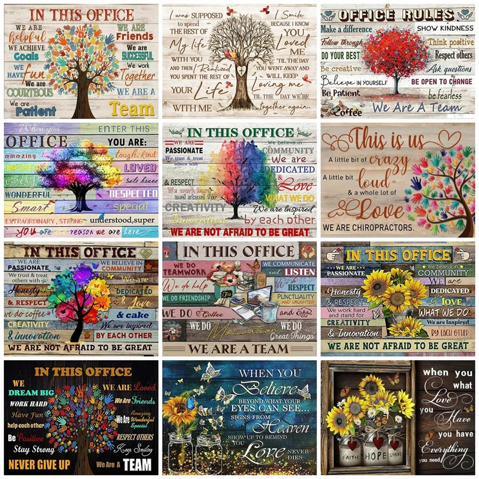 

Алмазная живопись, вышивка, полный комплект, картина с текстом дерева, пейзаж, мозаика, вышивка крестиком, картины с подсолнухами для дома