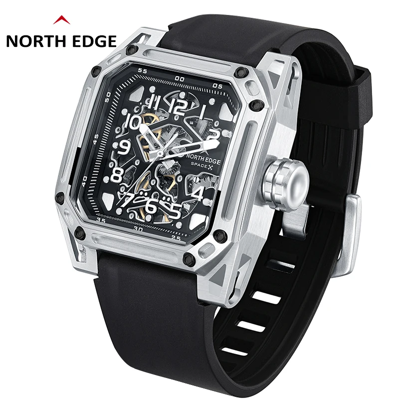 

NORTH EDGE Men's Automatic Mechanical Watch Military Waterproof 50M Running Sports Pedometer Stopwatch Watch Heart Rate Track