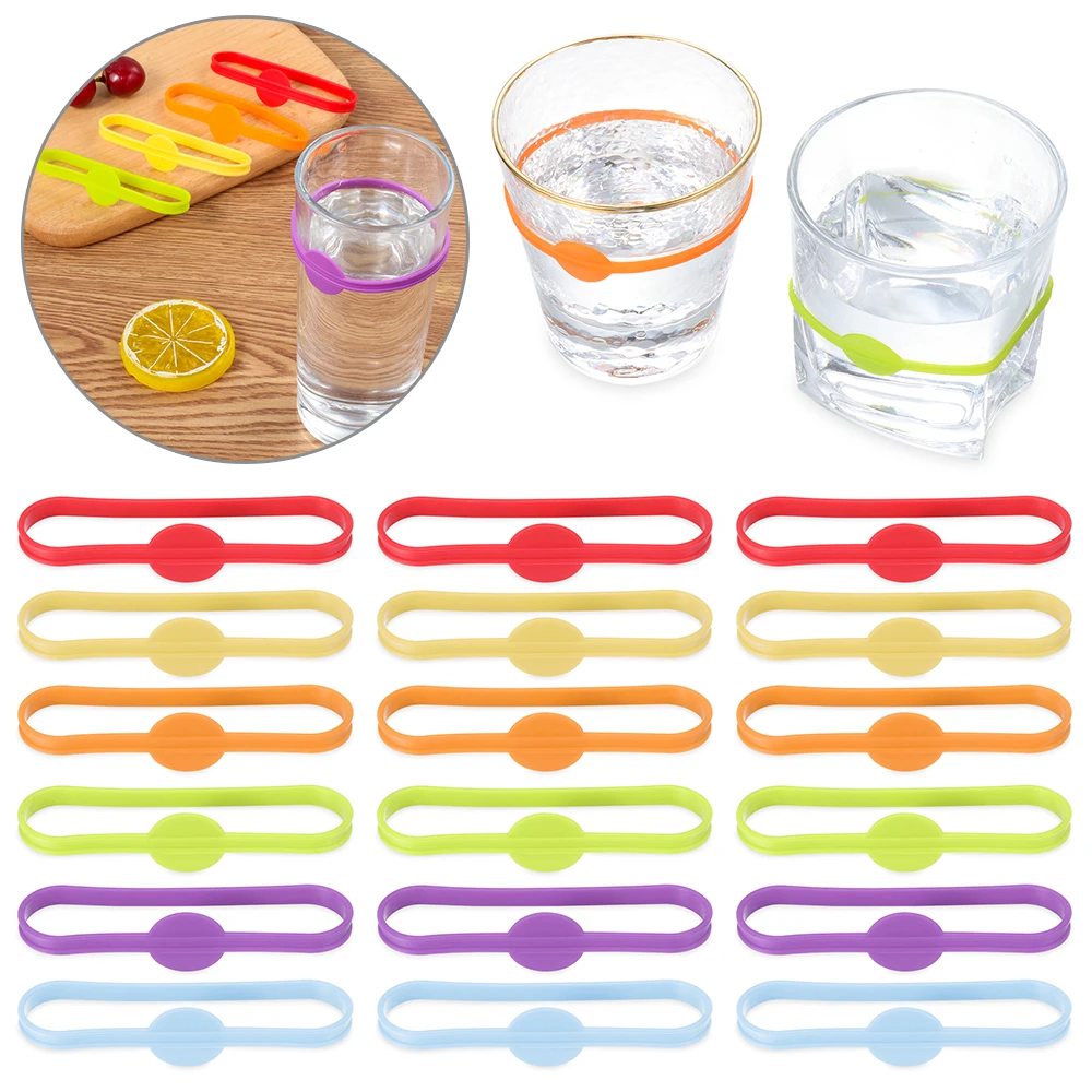 

6/12/24/36Pcs Siliconen Wijn Cup Glas Markers Partij Beker Wijn Drinkbeker Markering Tags voor Thuis Bar Keuken Tool Accessoires