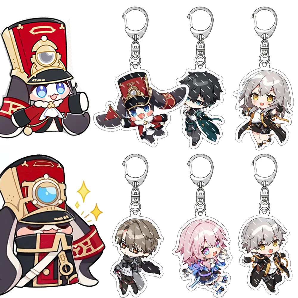 

Game Honkai Star Rail Pamu Keychain Marth 7th Danheng Himeko Figure Acrylic Keychain Cartoon Gift Fashion Bag Phone Accessories