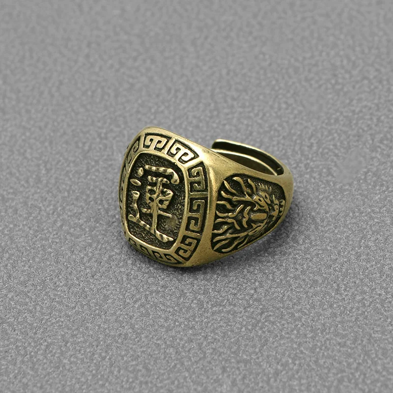 

3Pc Old Bronze Crafts Luy Faucet Ring Men and Women Couple Pure Copper Antique Reproduction Ring Stall Supply Wholesale