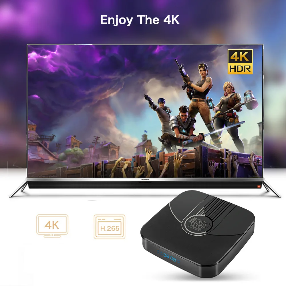 

100 Gigabit Ethernet 4K Ultra HD Android 11.0 M98PLUS Set-top Box Multi-language Support Media Player Home Theater Smart TV Box