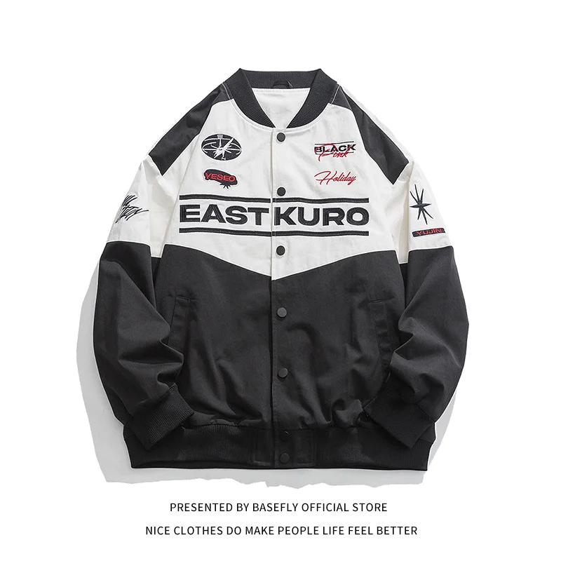 Embroid Letterman Stadium Motorcycle F1 Award Race Patchwork Baseball Bomber Jacket Unisex Women University Varsity Coat Street